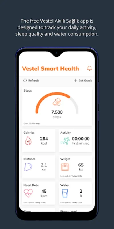 VFit+ for Android: Track Health Metrics & Sync Devices