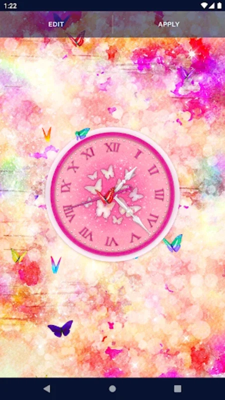 Butterfly Analog Clock Wallpaper for Android - Elegant and Vivid