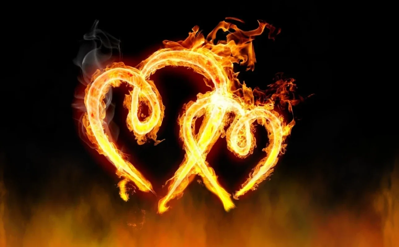 Burning Hearts Screensaver for Windows - Elegant Flaming Hearts