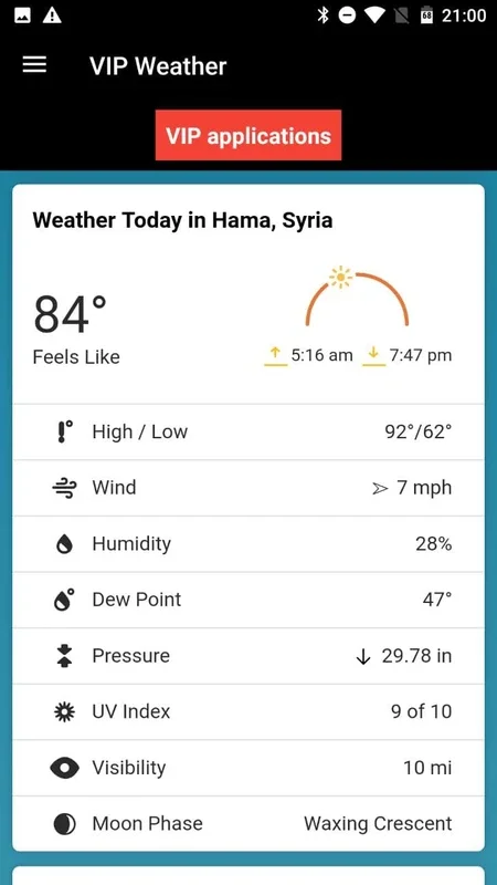 VIP Weather for Android: Accurate Forecasts at Your Fingertips