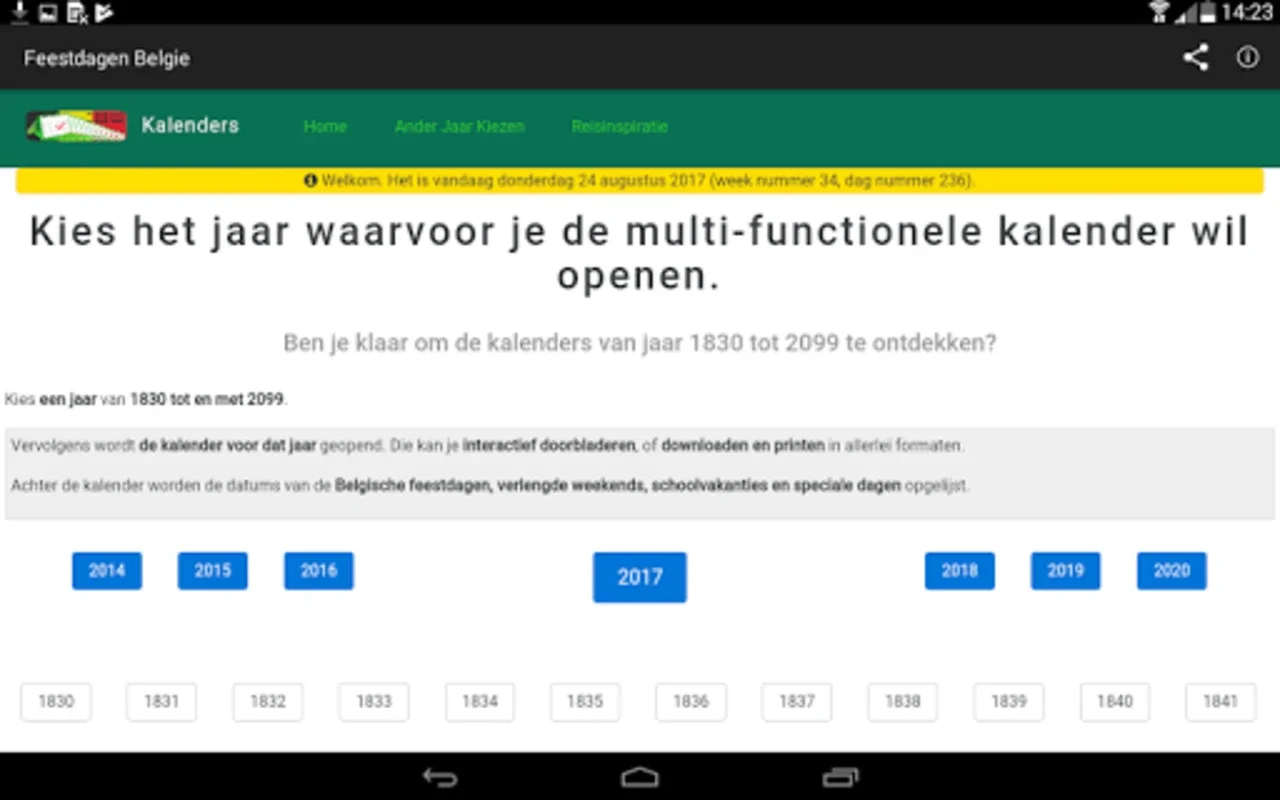 Belgian Holidays Calendar for Android - Plan Ahead with Ease