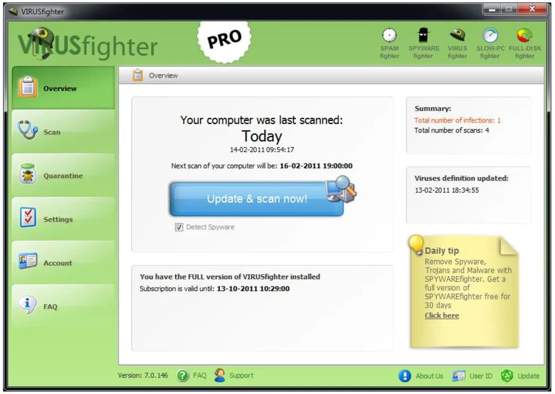 VIRUSfighter for Windows - Effective Protection with Low Resource Usage