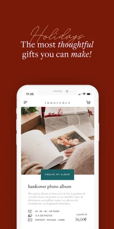 innocence : photo albums for Android - Create High-Quality Keepsakes