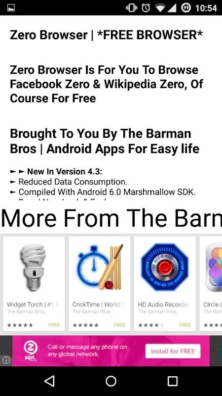 Zero Browser for Android - Efficient Browsing App