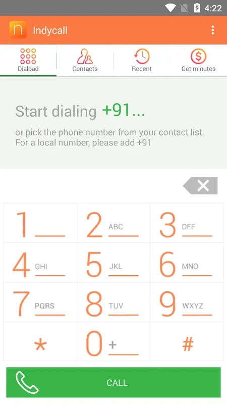 Indycall for Android: Free Calls to India