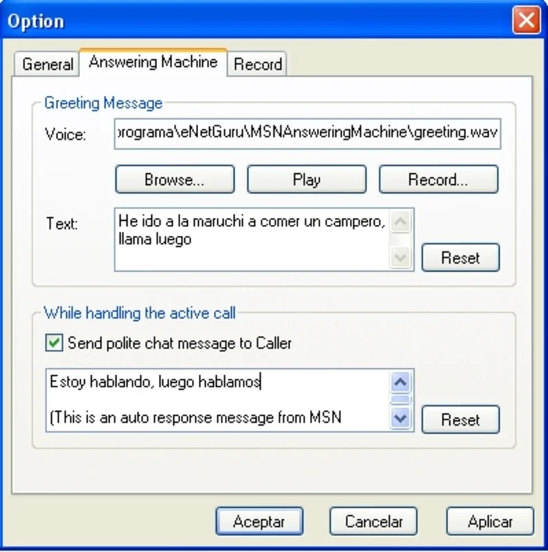 MSN Answering Machine for Windows - Manage Messages Efficiently