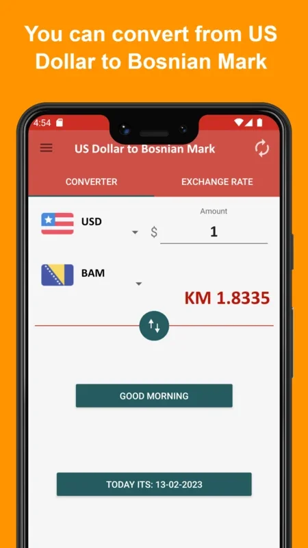 US Dollar to Bosnian Mark for Android - Convert Easily