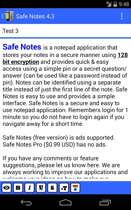 Safe Notes for Android - Secure Notepad App