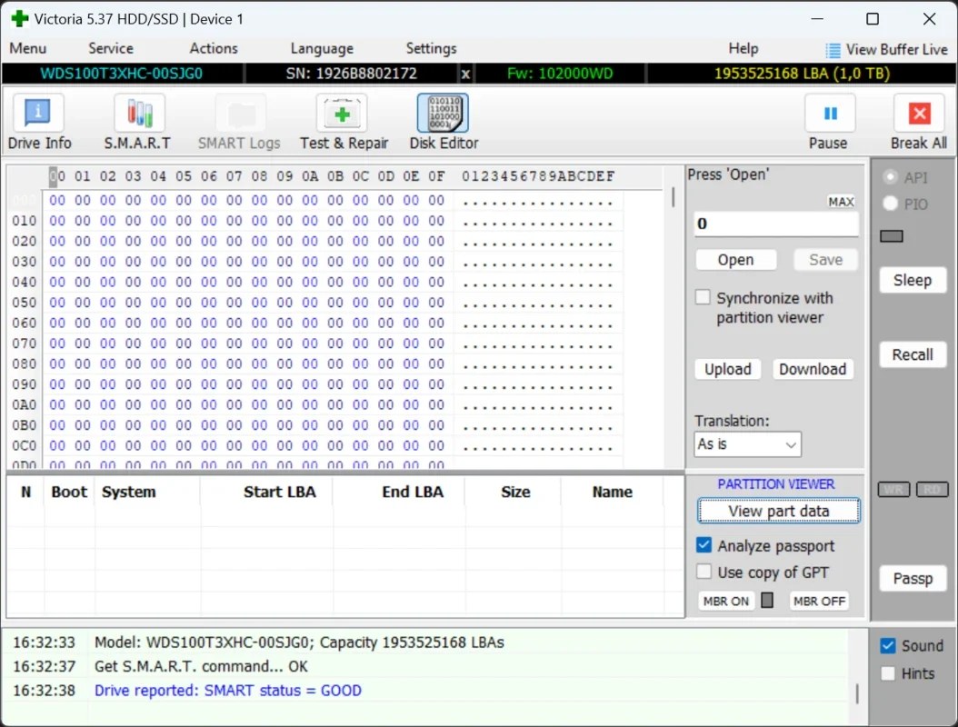 Victoria HDD/SSD for Windows - Comprehensive Storage Analysis