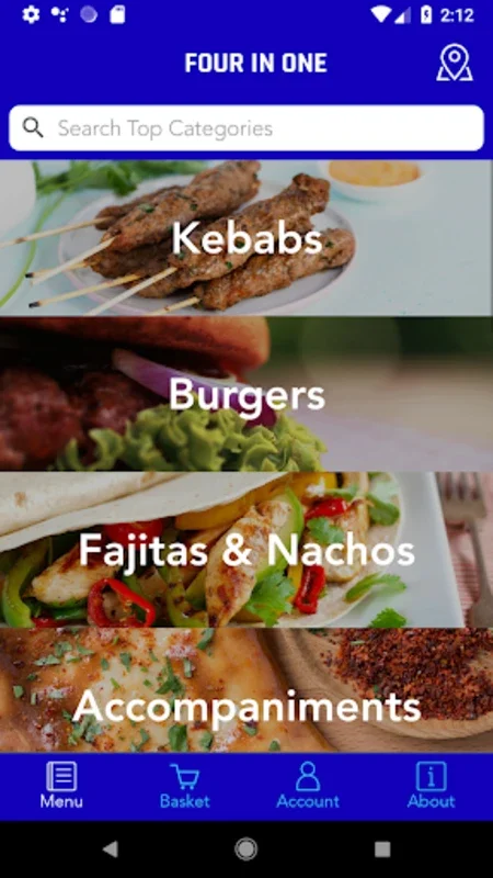 Four in One for Android: Quick Global Cuisine Ordering