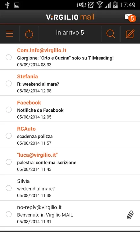 Virgilio Mail for Android - Efficient Email Solution