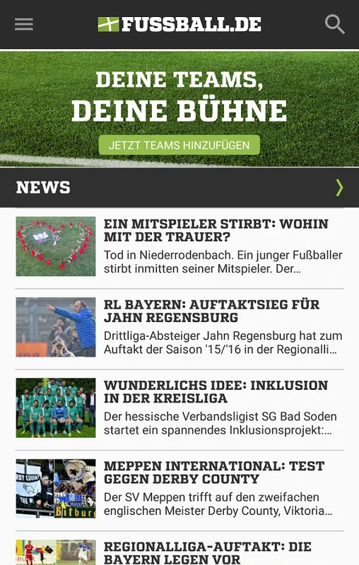 FUSSBALL.DE for Android - The Ultimate Football App