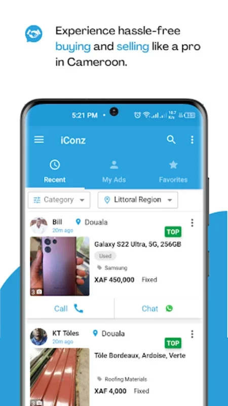 iConz for Android - Cameroon's All-in-One Marketplace