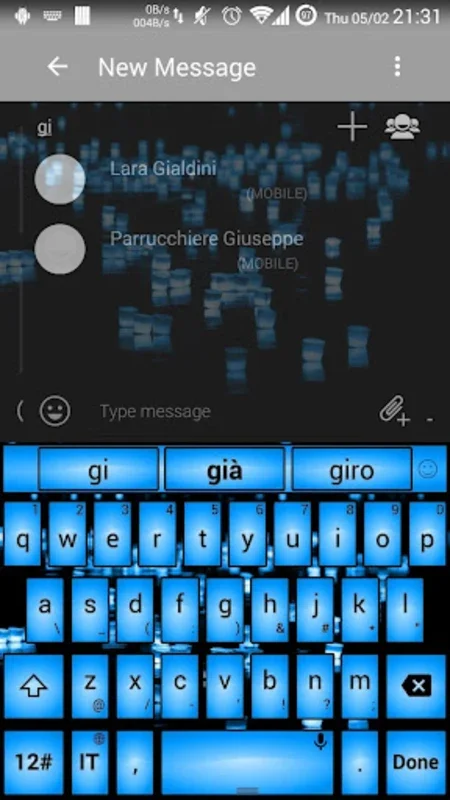 Theme x TouchPal Led Blue for Android - Enhance Typing