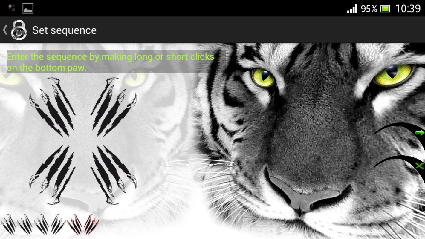 Tiger Sequence Screen Lock for Android - Customized Security