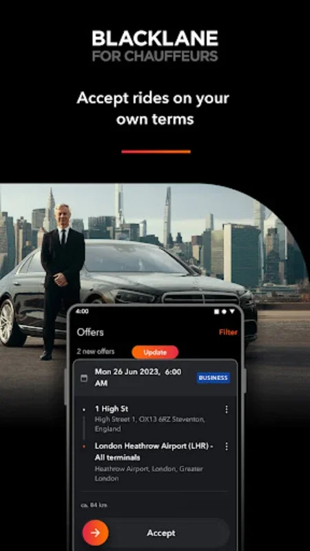 BL for Chauffeurs on Android - Earn on the Go