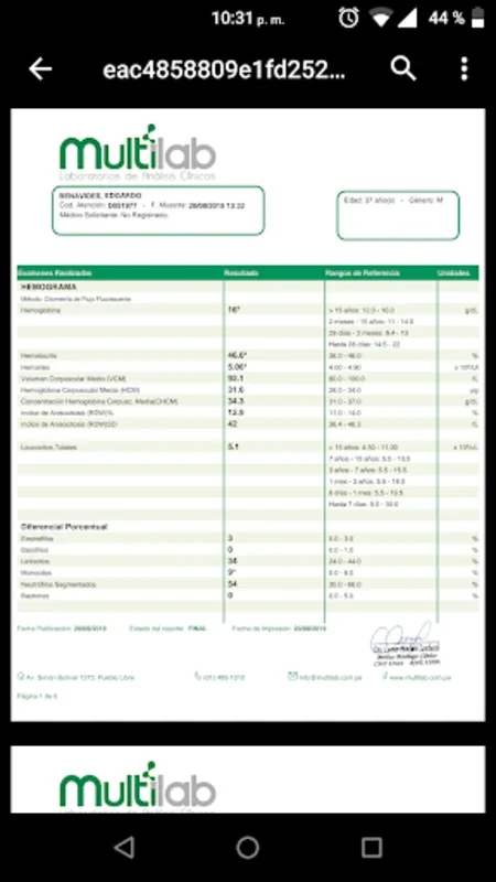 Multilab Pacientes for Android - Simplifying Personal Healthcare Management