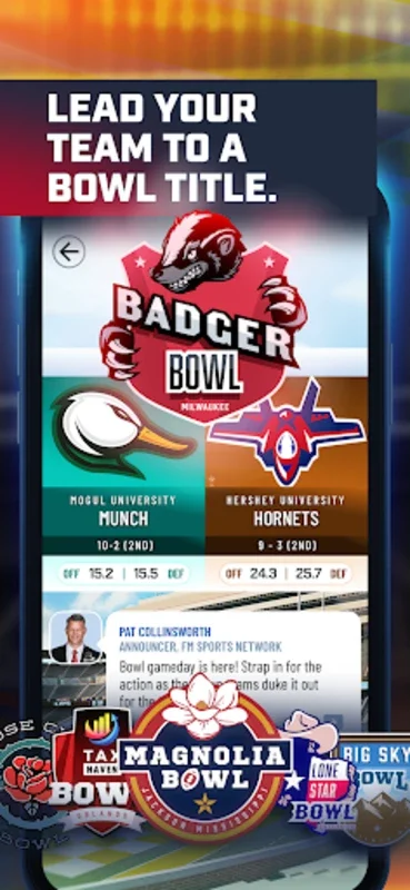 The Program: College Football on Android - Manage College Football Teams