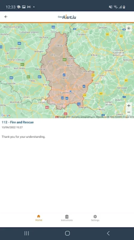 GouvAlert.lu for Android - Emergency Alerts & 112 Service