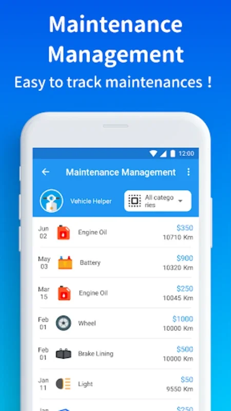 Vehicle Helper - caring ur car for Android: Simplify Car Care