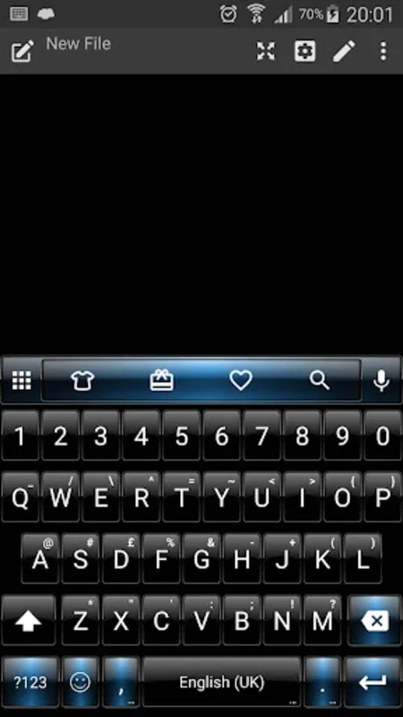 Emoji Keyboard Dusk Black Blue for Android - Enhance Typing