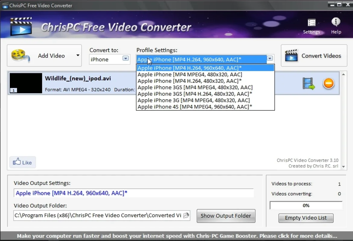 ChrisPC Free Video Converter for Windows: Efficient Video Format Conversion