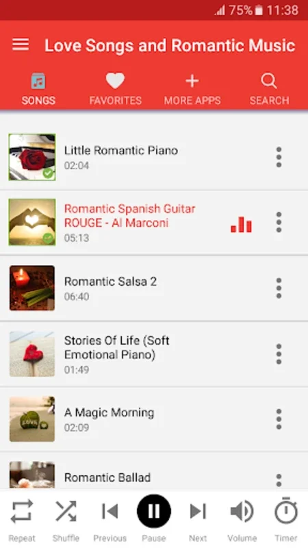 Love Songs and Romantic Music for Android - Enjoy Romantic Tunes