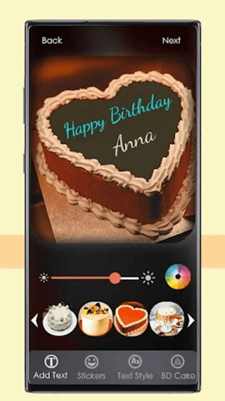 Name photo on birthday cake for Android - Personalize Cakes