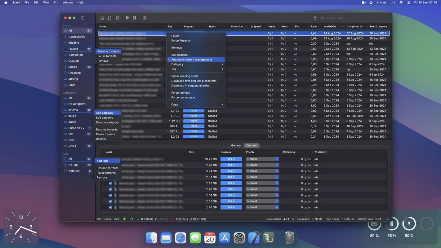 Lizard for Mac - Manage qBittorrent Remotely