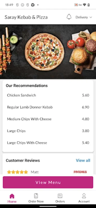 Saray Kebab and Pizza for Android - Order Delicious Meals Easily