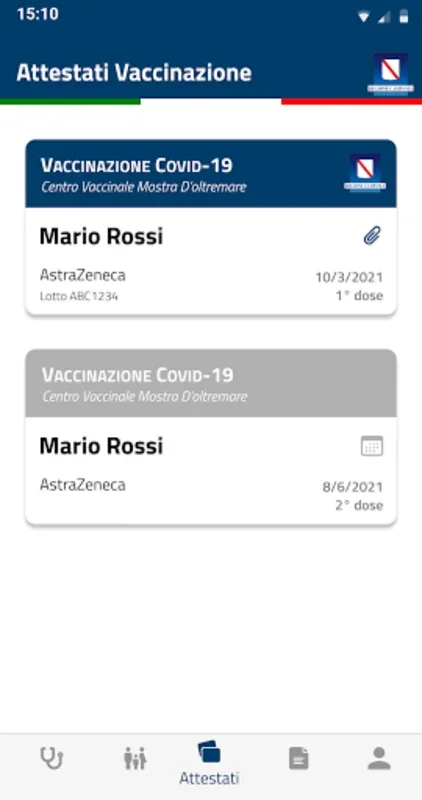 e-Covid SINFONIA for Android - Manage Campania COVID Certificates Securely