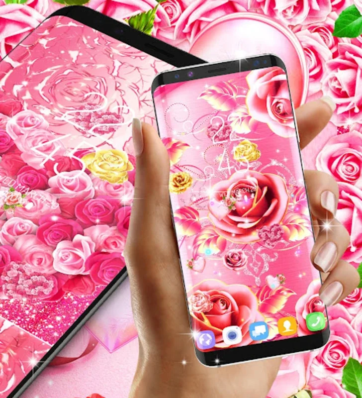 Pink Rose gold live wallpaper for Android - High-quality Animated Backdrops