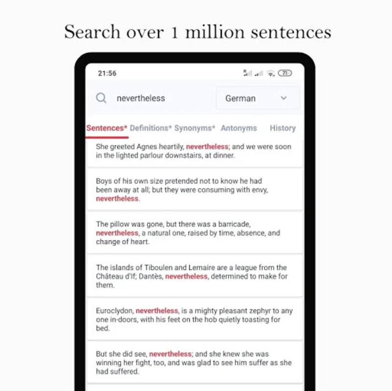 Sentence Finder: English Words for Android - Enhance Vocabulary