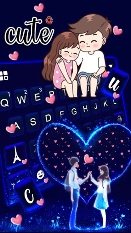 Neon Love Couple Keyboard Background for Android - Enhance Your Typing