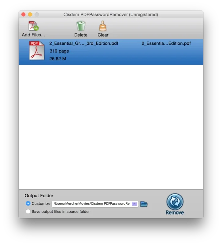 Cisdem PDFPasswordRemover for Mac - Effortless PDF Unlocking