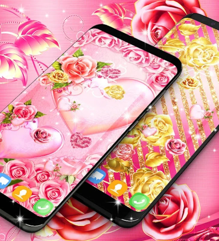 Pink Rose gold live wallpaper for Android - High-quality Animated Backdrops