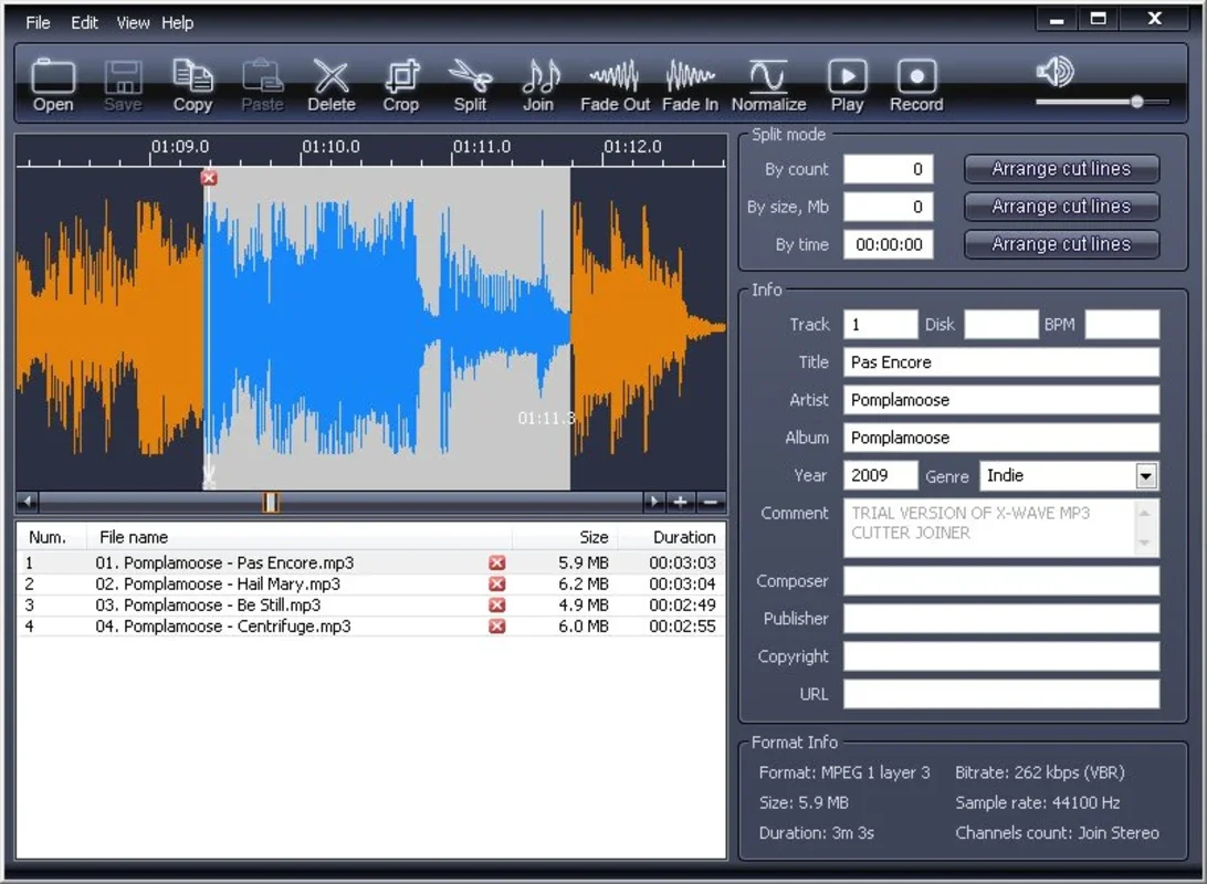 X-Wave MP3 Cutter Joiner for Windows - Free Download