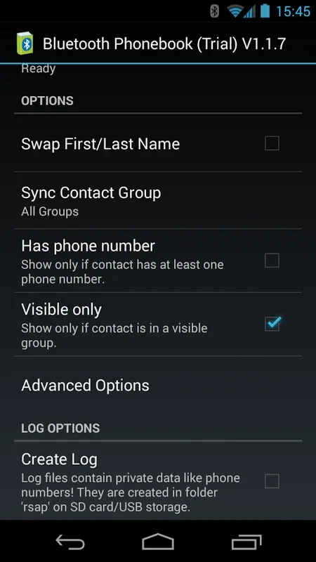 Bluetooth Phonebook (Trial) for Android - Seamless Connectivity