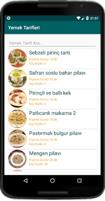 İnternetsiz Yemek Tarifleri (Y for Android - Culinary Convenience