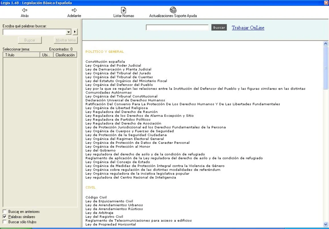 Legis for Windows - Quick Spanish Law Reference