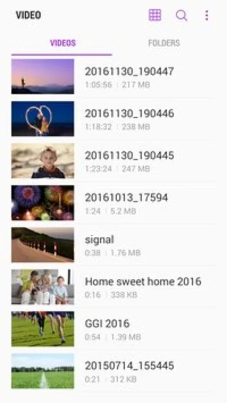 Samsung Video Library for Android - Organize Your Videos Easily