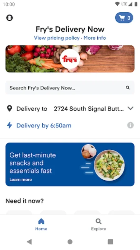 Frys Delivery Now for Android: Rapid Grocery Delivery