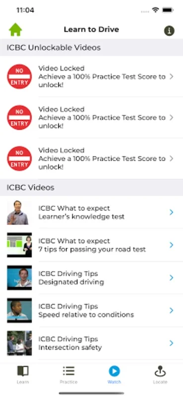 ICBC Practice Knowledge Test for Android - Key to Passing Class 7L Test