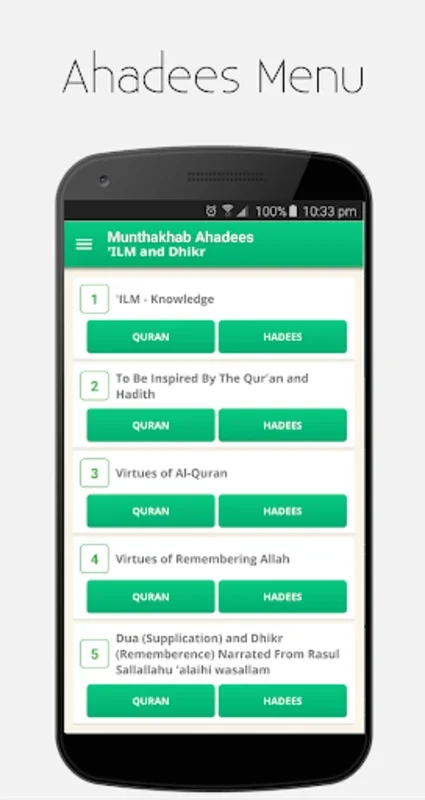 Munthakhab Ahadees for Android - Transformative Spiritual App