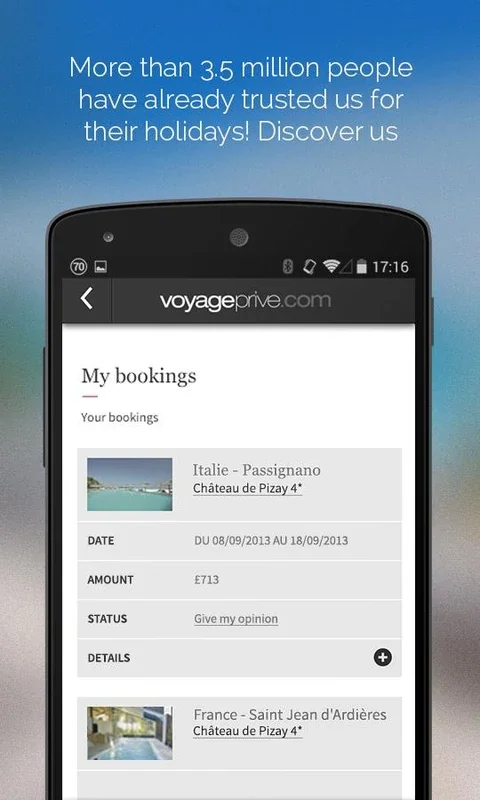 Voyage Privé for Android - Unbeatable Luxury Travel