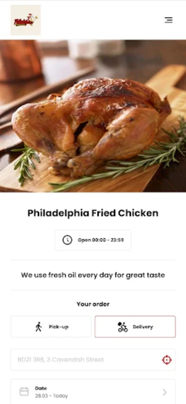 Philadelphia Fried Chicken App for Android - Order with Ease