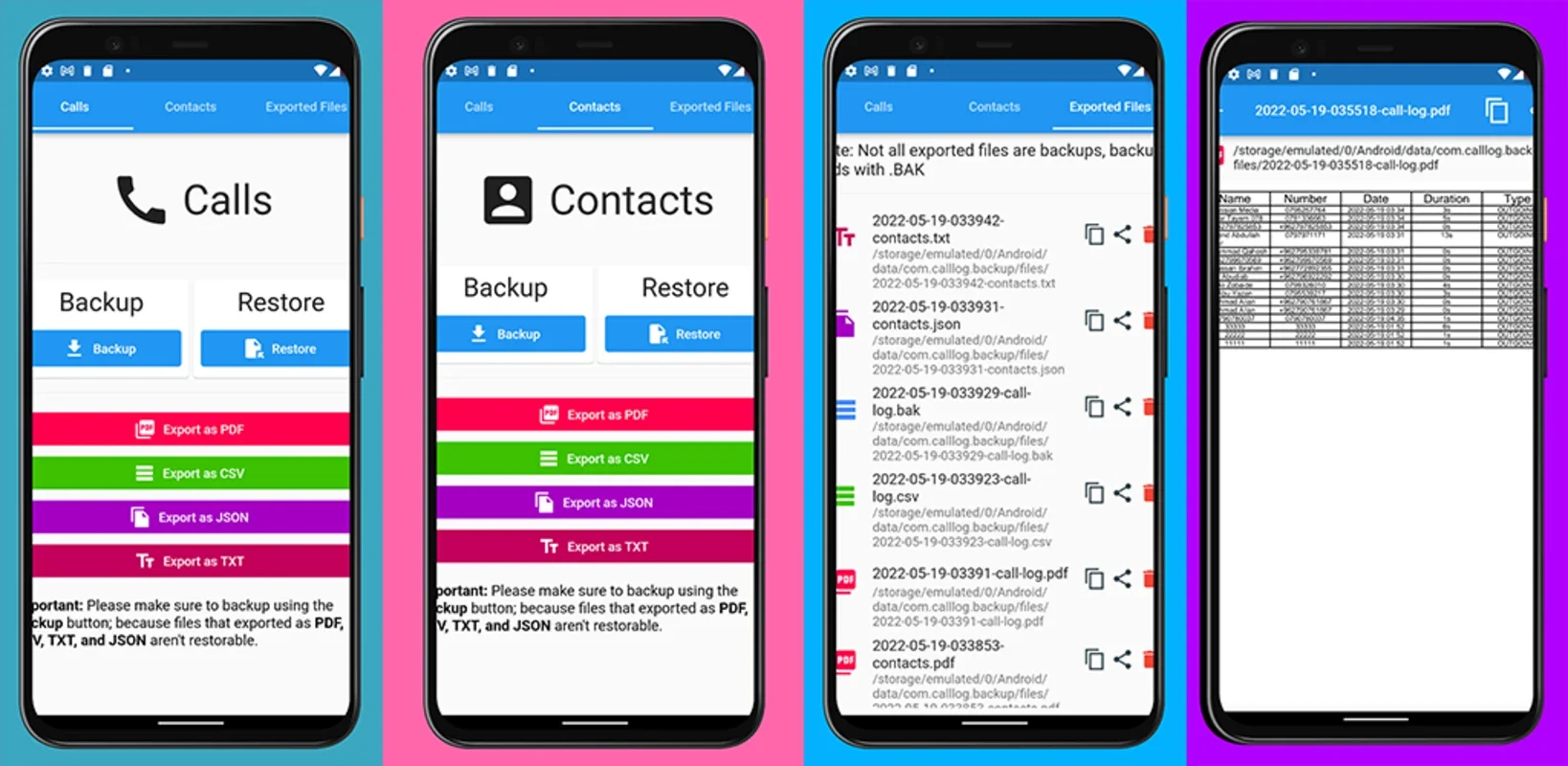 Call Log Backup,Restore & PDF Export for Android - Effortless Call Management