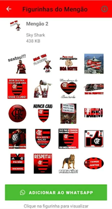 Figurinhas Engraçadas Flamengo for Android - Enhance Chats