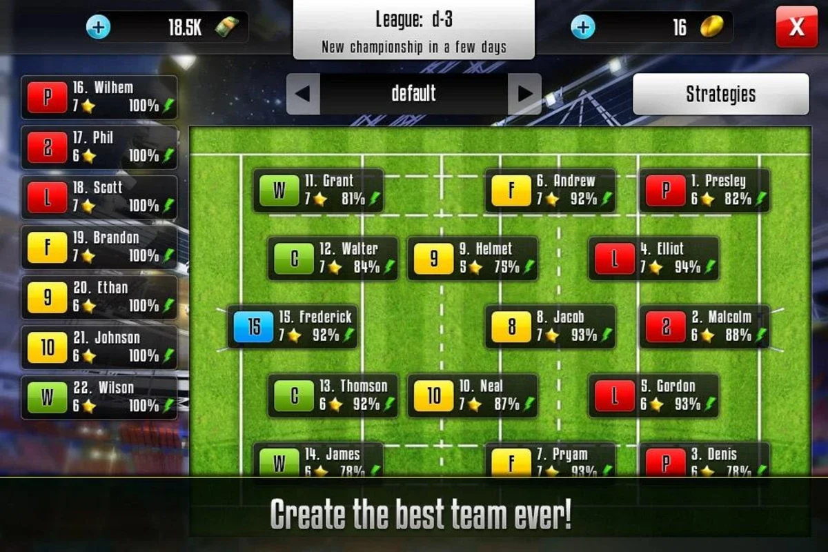 Rugby Manager for Android - Manage Your Team in Real-Time