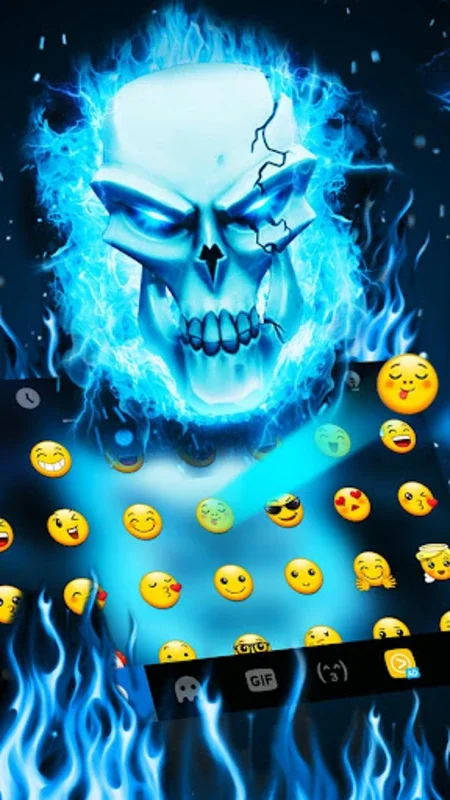 Fire 3d Skull Keyboard Theme for Android - Stylish Typing